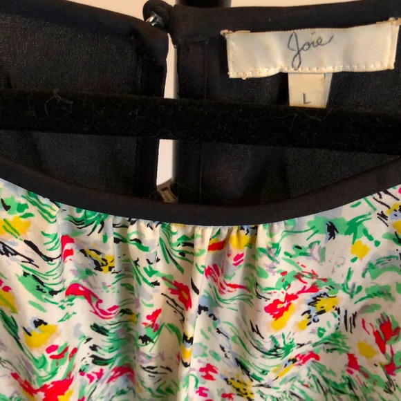 JOIE floral colour-block Silk Top - Picture 4 of 5